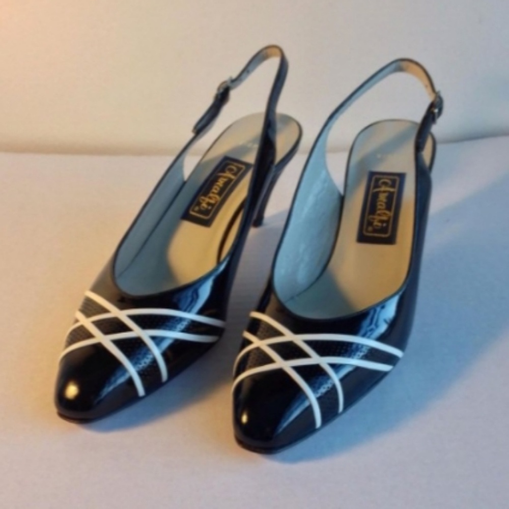Amalfi vintage italian patent leather slingbacks